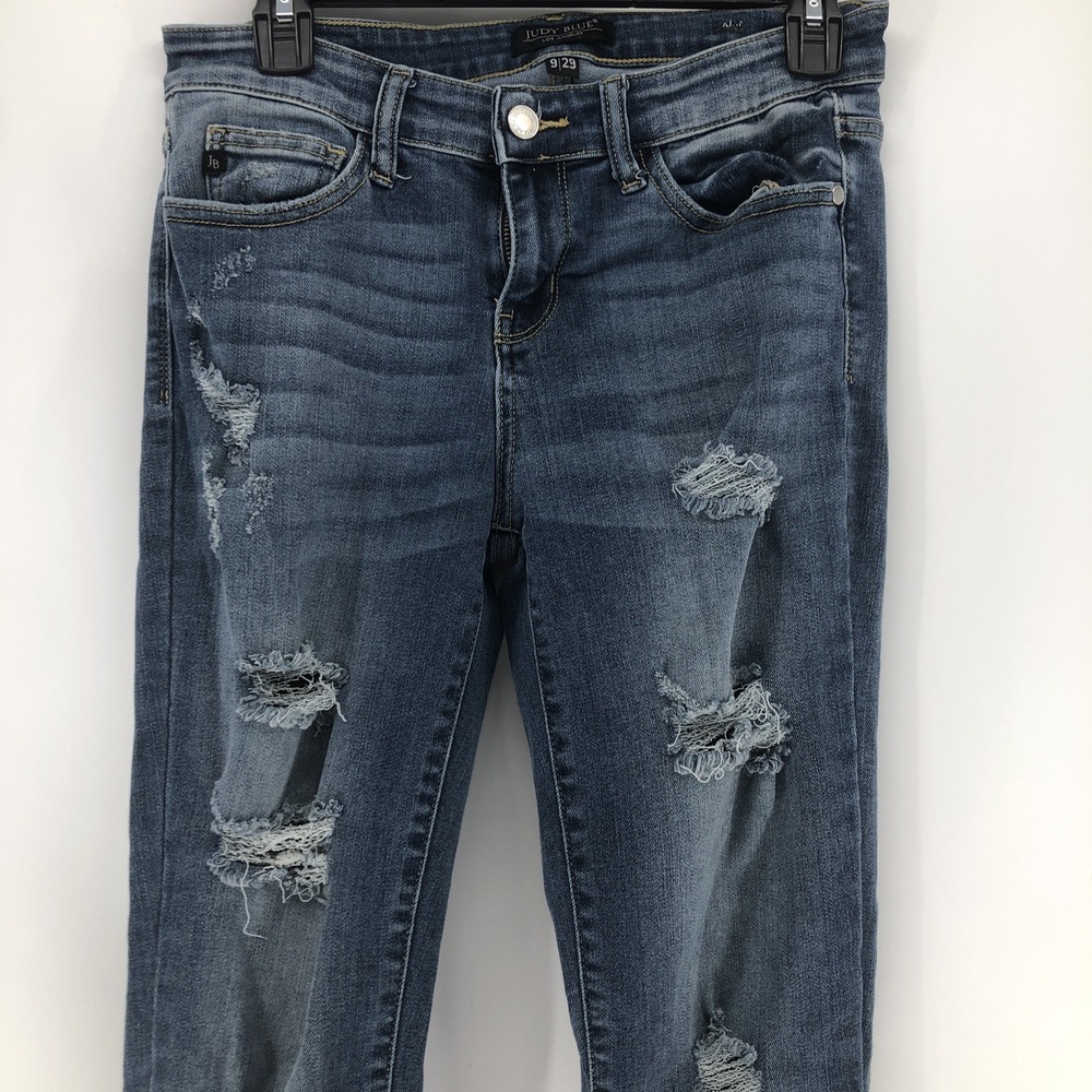 Judy Blue Colby Skinny Fit Distressed Destroyed Jeans Style #JB8292MD Size 9/29